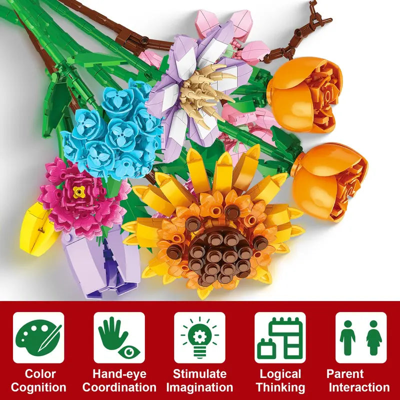 Flower Bouquet Advent Calendar Building Block Set, 24 Days 5