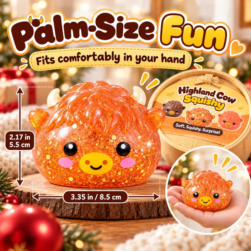 Highland Cow Squishy Toy, Kawaii Stress Relief Fidget 2