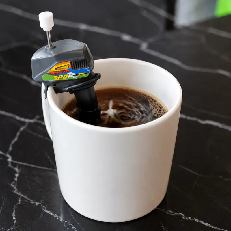 Outboard Motor Coffee Stirrer, Wind-Up Novelty Drink Mixer 3