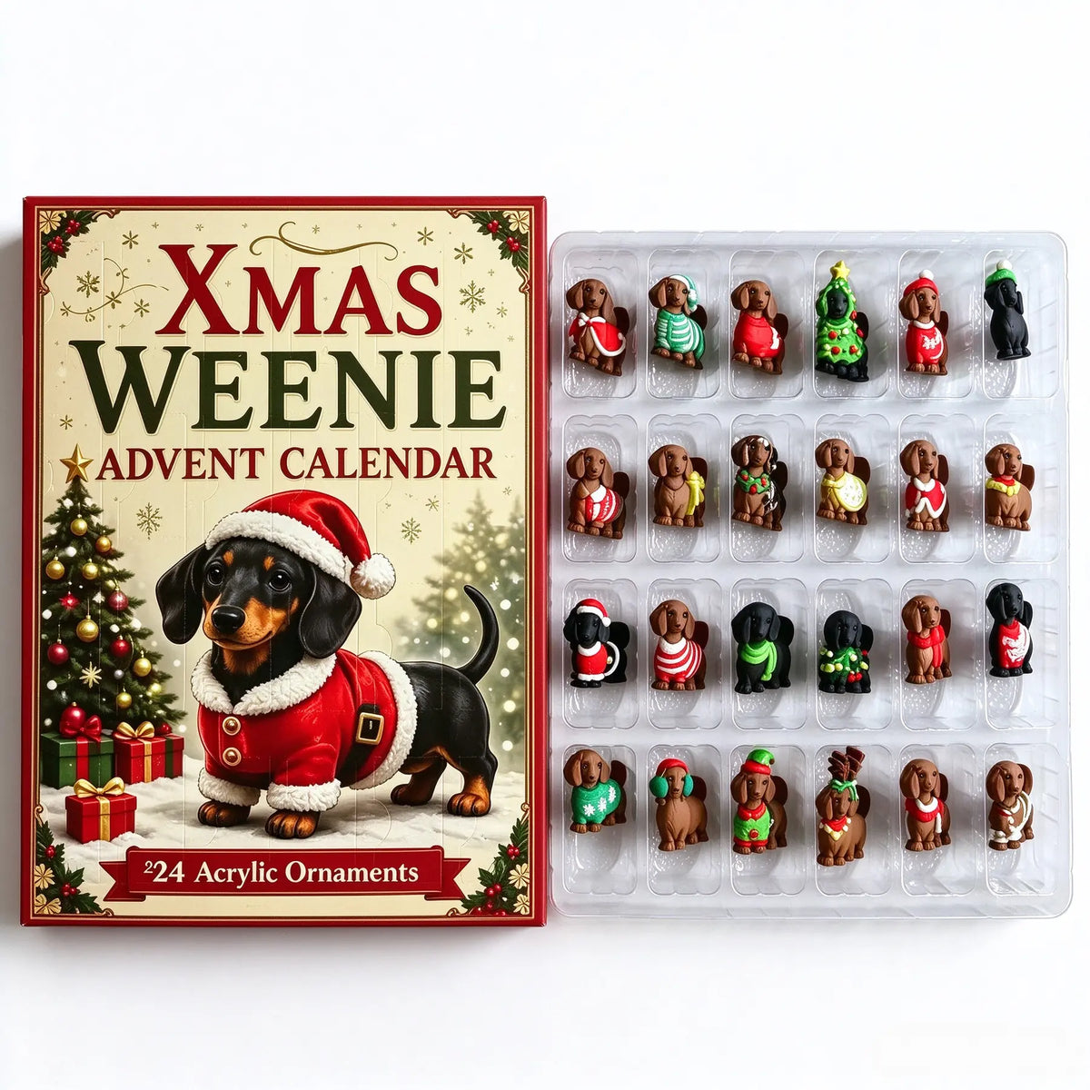 Dachshund Advent Calendar with 24 Mini Dog Figures 1
