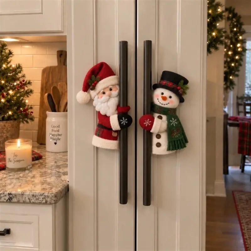 Christmas Handle Covers Santa and Snowman Plush Huggers 3