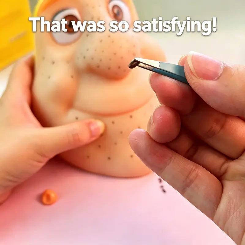 Pimple Popping Toy, Refillable Silicone Face with Tweezers 3