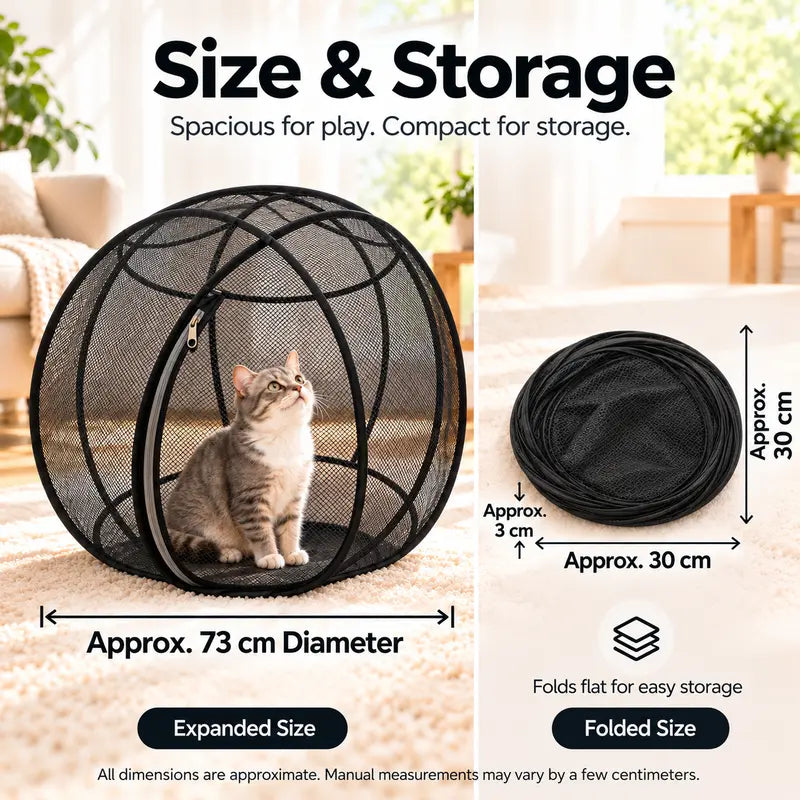Pop-Up Cat Playpen Collapsible Mesh Enclosure, 73 cm 2