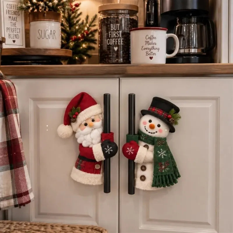 Christmas Handle Covers Santa and Snowman Plush Huggers 2