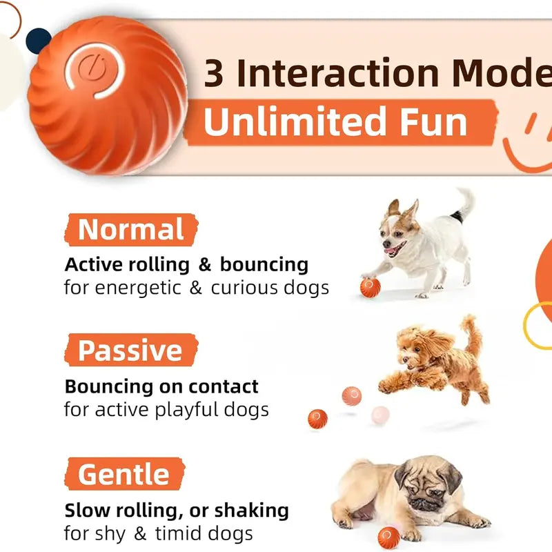 Interactive Dog Ball, Self-Moving Rechargeable Rolling Toy 3