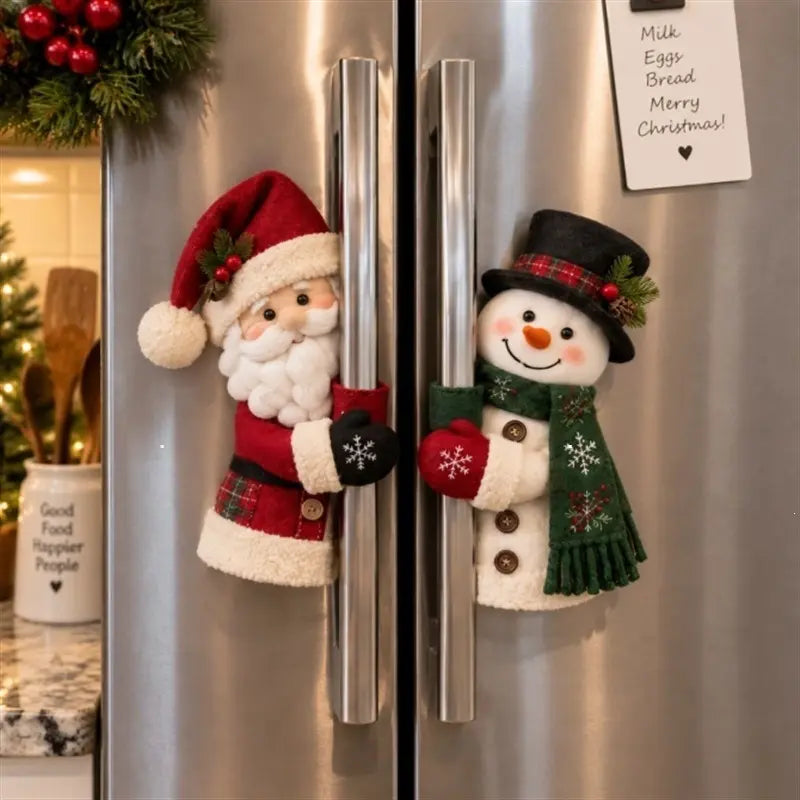 Christmas Handle Covers Santa and Snowman Plush Huggers 1