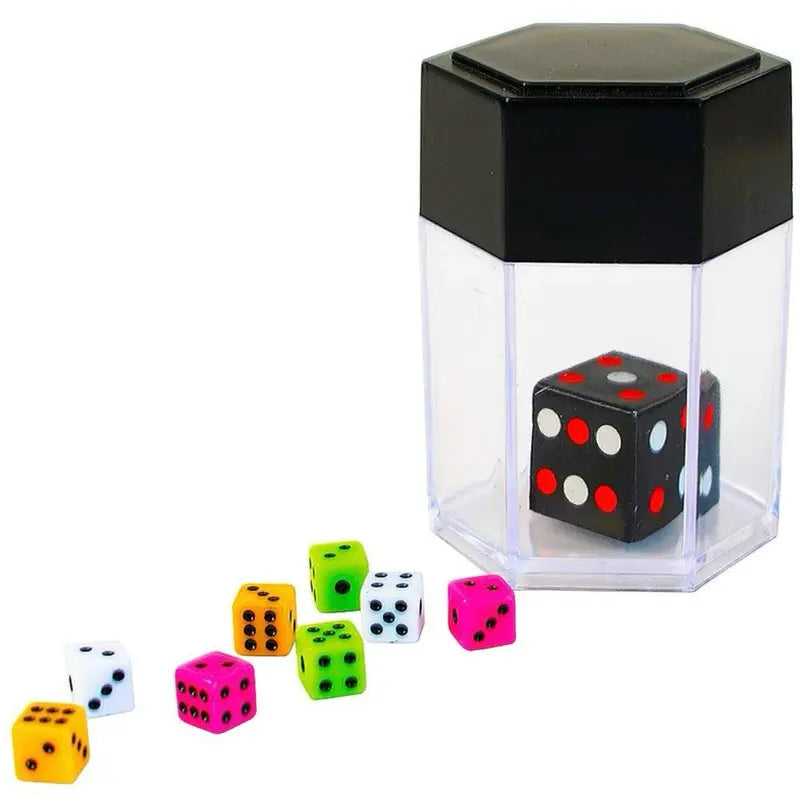 Exploding Dice Magic Trick with Clear Case and 8 Mini Dice 1
