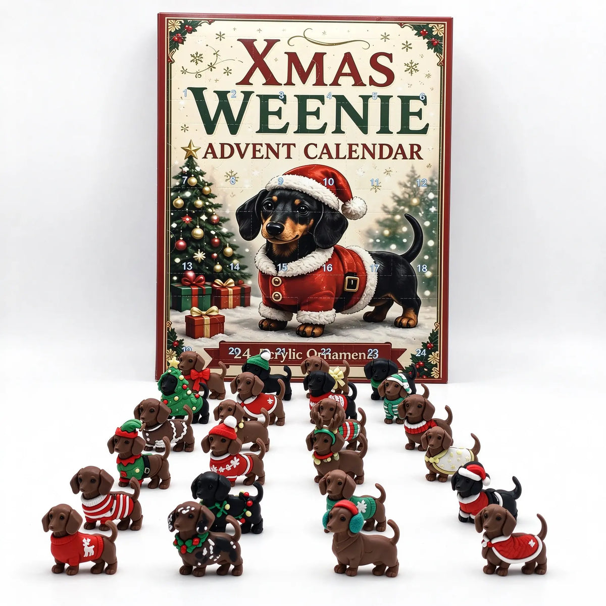 Dachshund Advent Calendar with 24 Mini Dog Figures 2