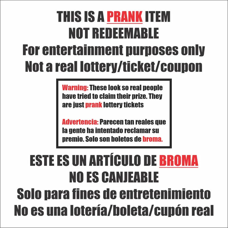 Fake Lottery Tickets Prank, 8 Winning-Look Scratchers 2