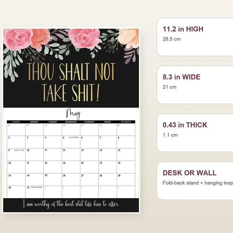Funny 2027 Wall Calendar with Sarcastic Quotes for Women 3