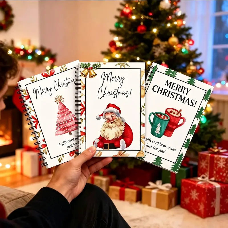 Christmas Gift Card Book Spiral-Bound Holder with 12 Pages 1