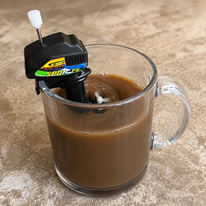 Outboard Motor Coffee Stirrer, Wind-Up Novelty Drink Mixer 2