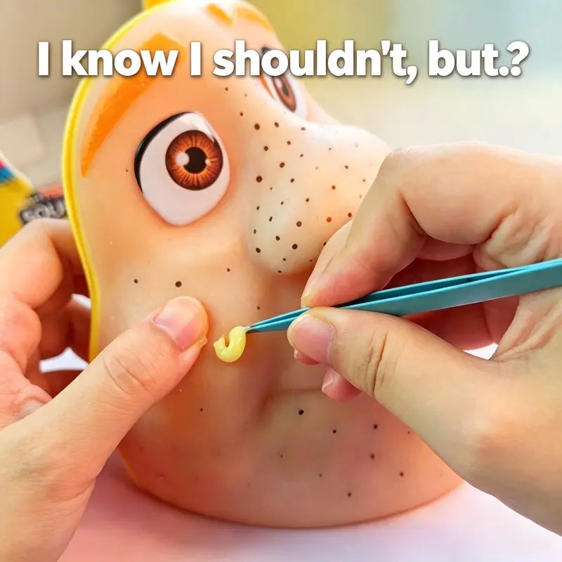 Pimple Popping Toy, Refillable Silicone Face with Tweezers 4