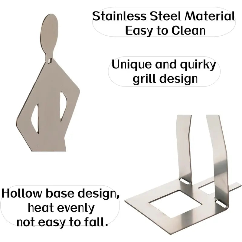 Funny Hot Dog Holder Stainless Steel BBQ Grill Stands, 2 Pack 4