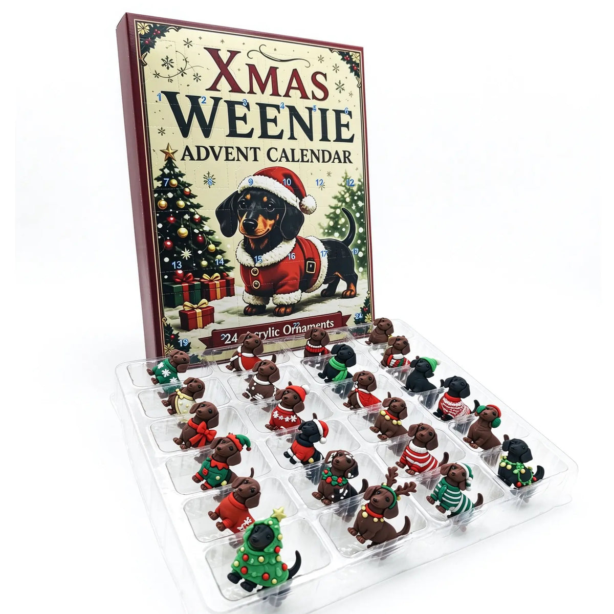 Dachshund Advent Calendar with 24 Mini Dog Figures 3