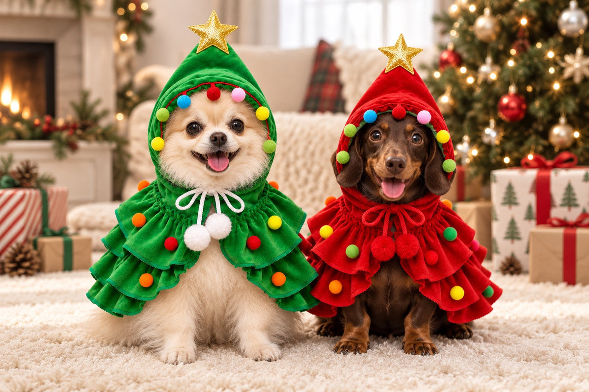 Christmas Tree Pet Costume with Star Hood 5